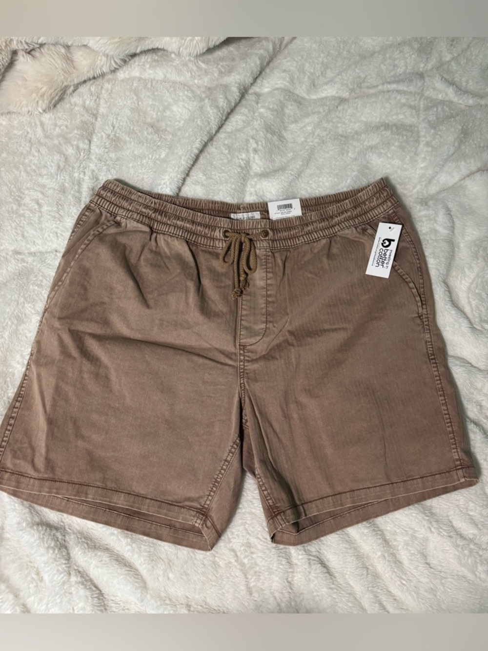 Sun + Stone NWT Men's Rust Brown Drawstring Khaki Cotton Shorts